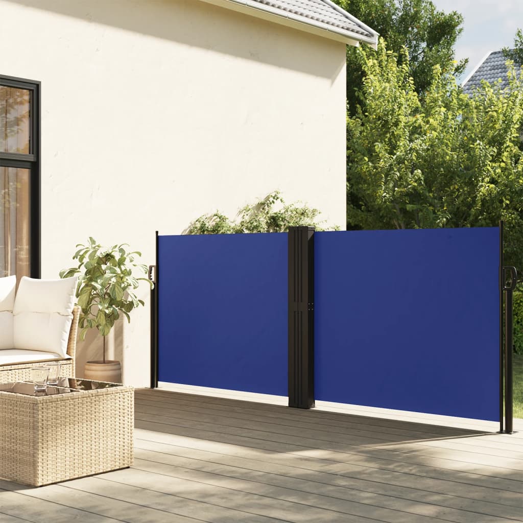vidaXL Copertină laterală retractabilă, albastru, 100 x 600 cm vidaXL Copertină laterală retractabilă, albastru, 100 x 600 cm