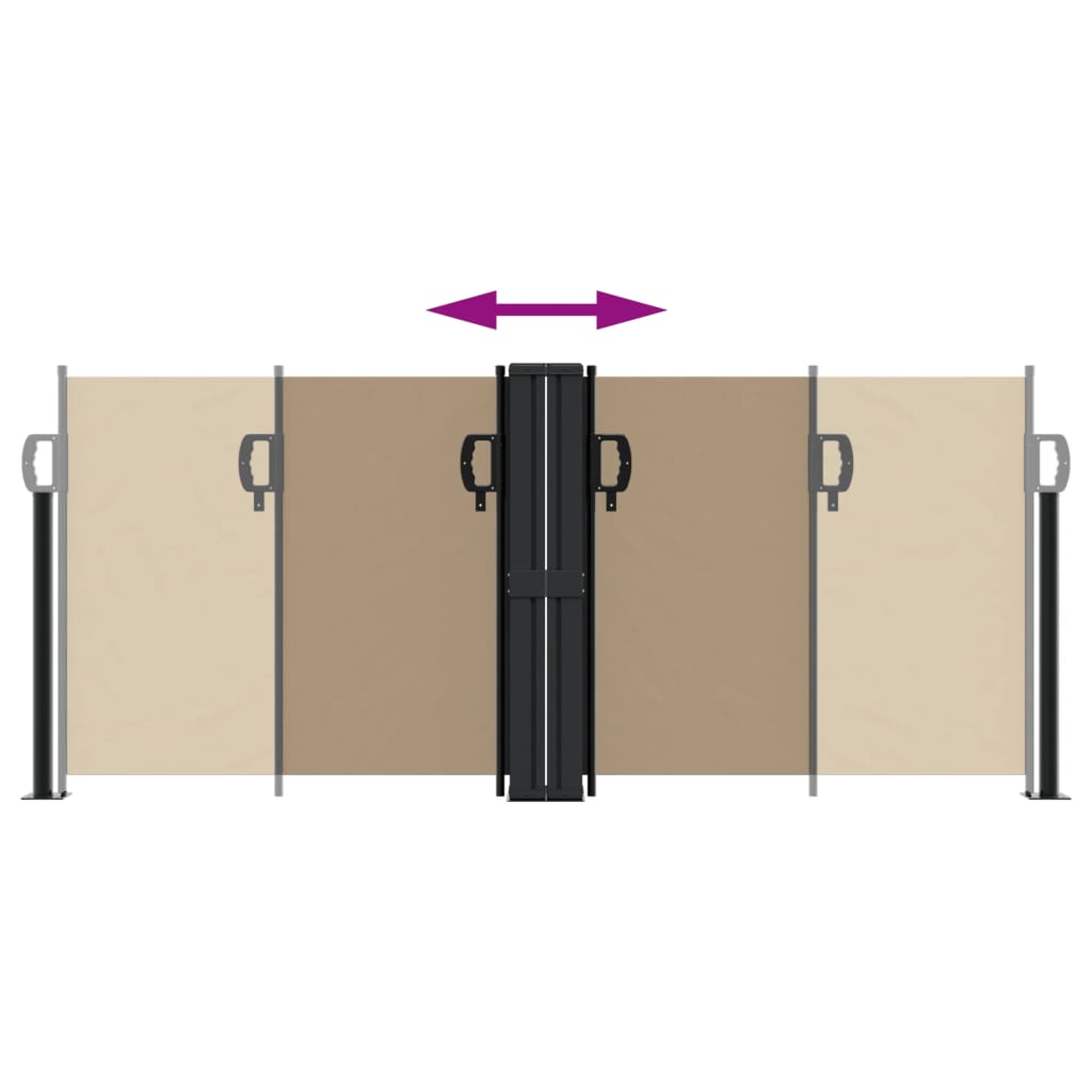 vidaXL Copertină laterală retractabilă, taupe, 100 x 600 cm