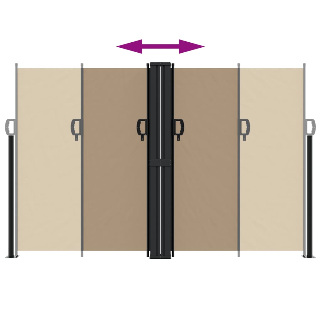 vidaXL Copertină laterală retractabilă, gri taupe, 160 x 600 cm vidaXL Copertină laterală retractabilă, gri taupe, 160 x 600 cm