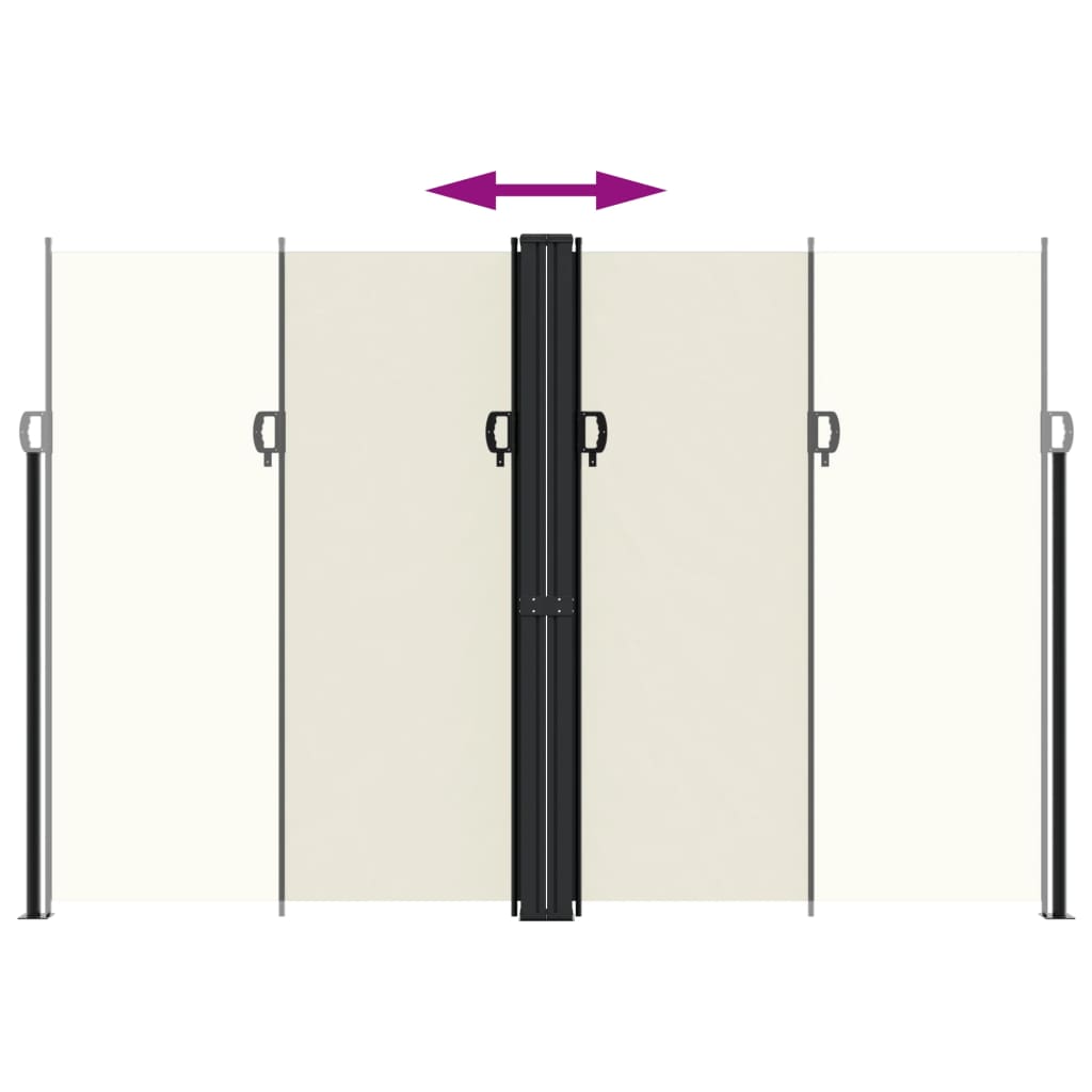 vidaXL Copertină laterală retractabilă, crem, 220x600 cm vidaXL Copertină laterală retractabilă, crem, 220x600 cm