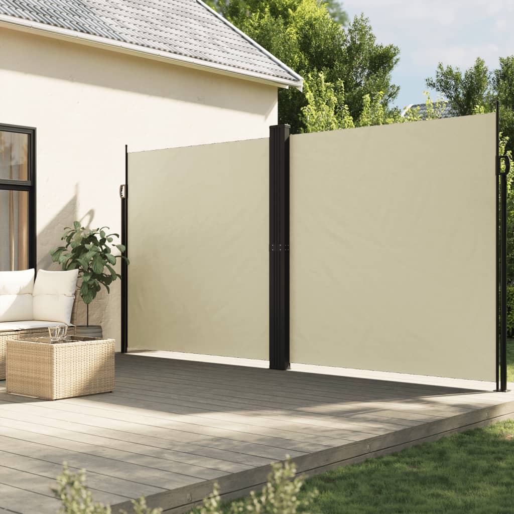 vidaXL Copertină laterală retractabilă, crem, 220x600 cm vidaXL Copertină laterală retractabilă, crem, 220x600 cm