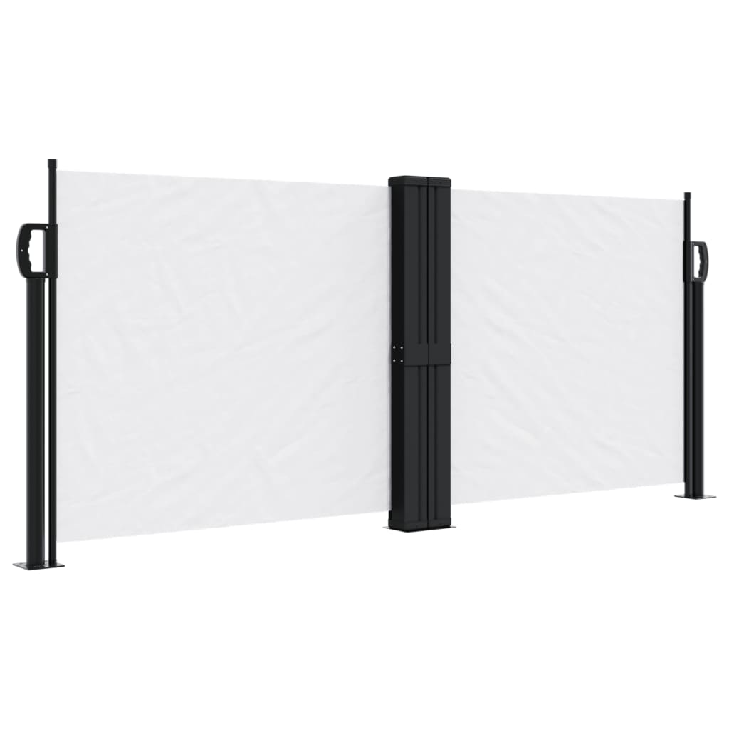 vidaXL Copertină laterală retractabilă, alb, 100 x 1000 cm vidaXL Copertină laterală retractabilă, alb, 100 x 1000 cm