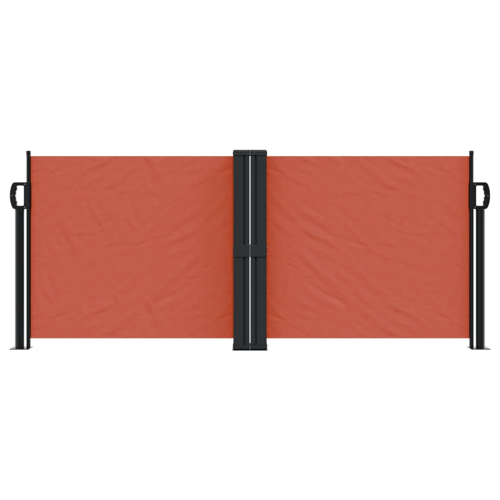 vidaXL Copertină laterală retractabilă, cărămiziu, 100 x 1000 cm