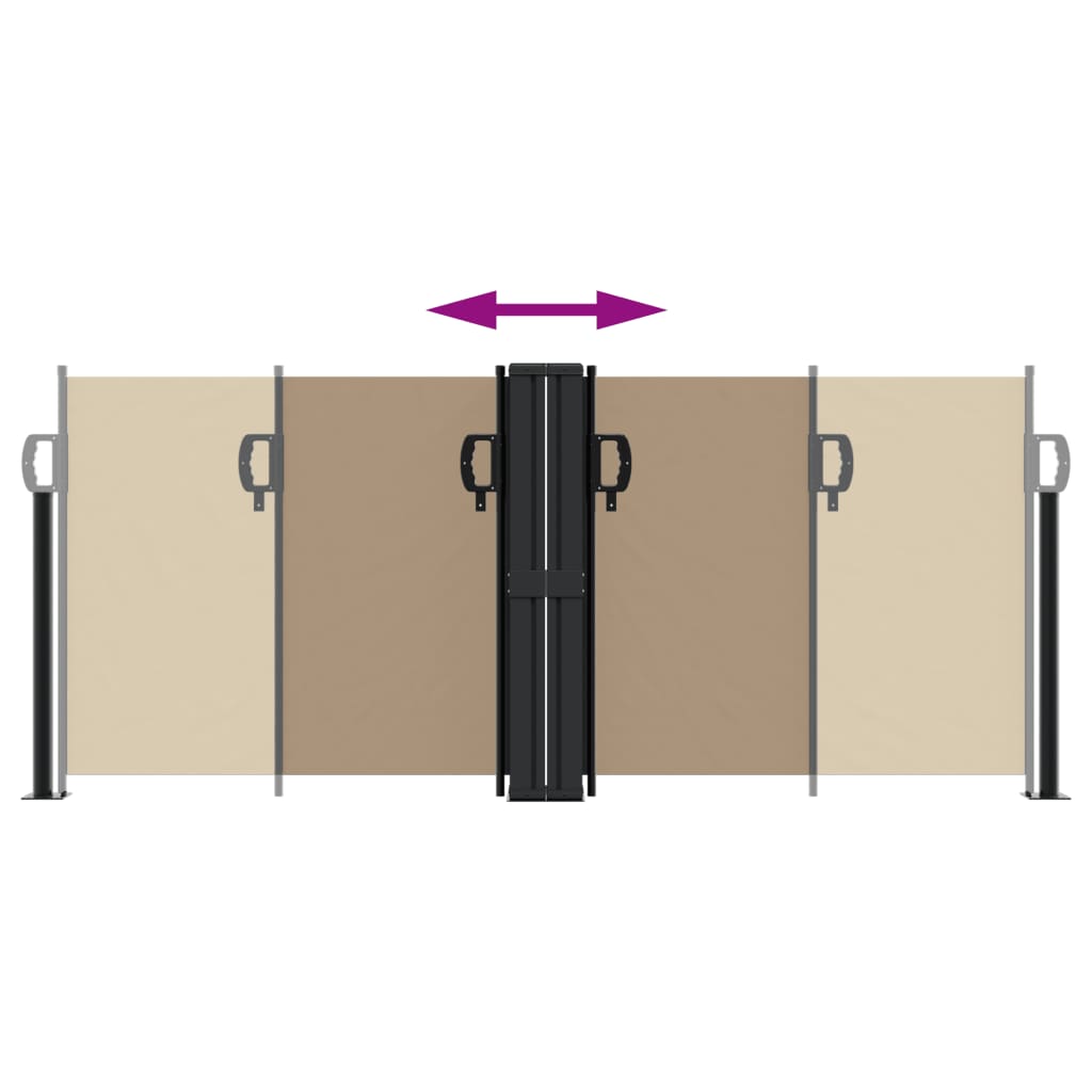 vidaXL Copertină laterală retractabilă, taupe, 100 x 1000 cm