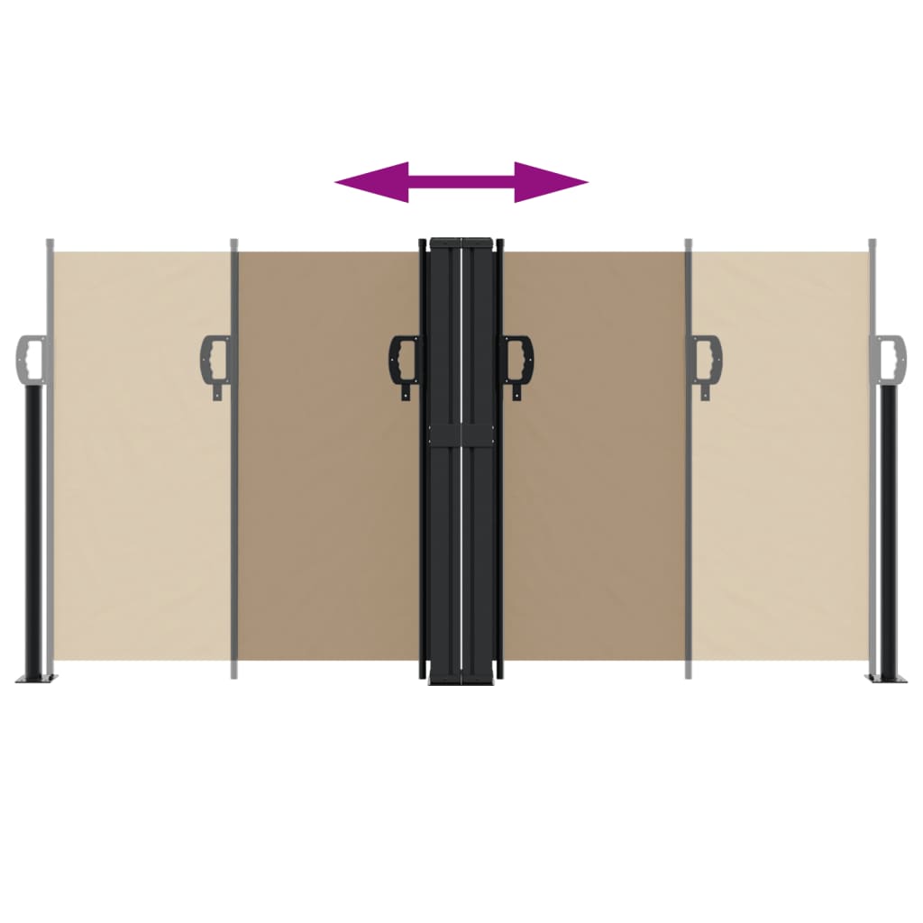 vidaXL Copertină laterală retractabilă, gri taupe, 120 x 1000 cm vidaXL Copertină laterală retractabilă, gri taupe, 120 x 1000 cm