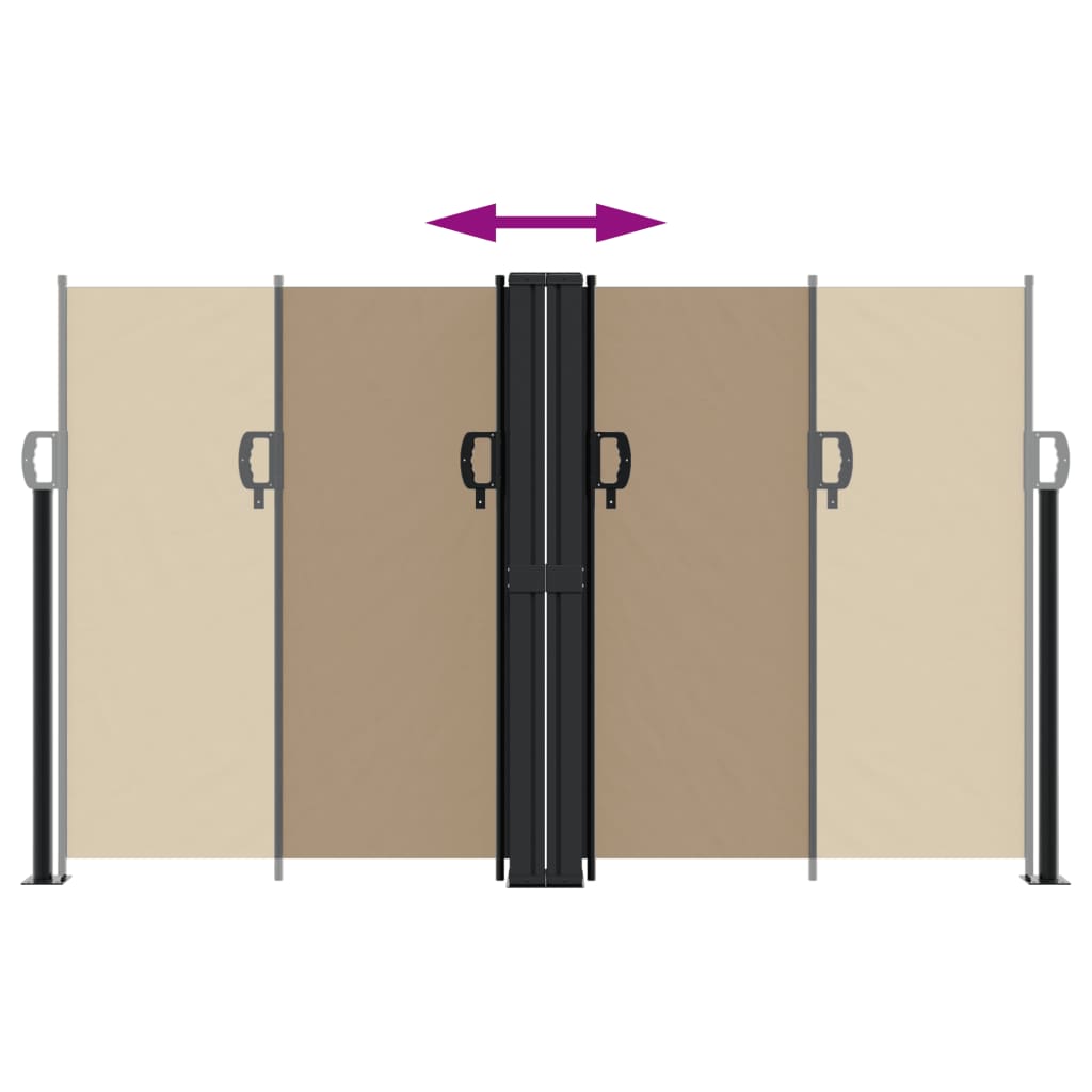 vidaXL Copertină laterală retractabilă, gri taupe, 140 x 1000 cm vidaXL Copertină laterală retractabilă, gri taupe, 140 x 1000 cm