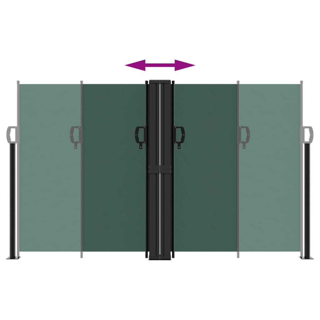 vidaXL Copertină laterală retractabilă, verde închis, 140 x 1000 cm