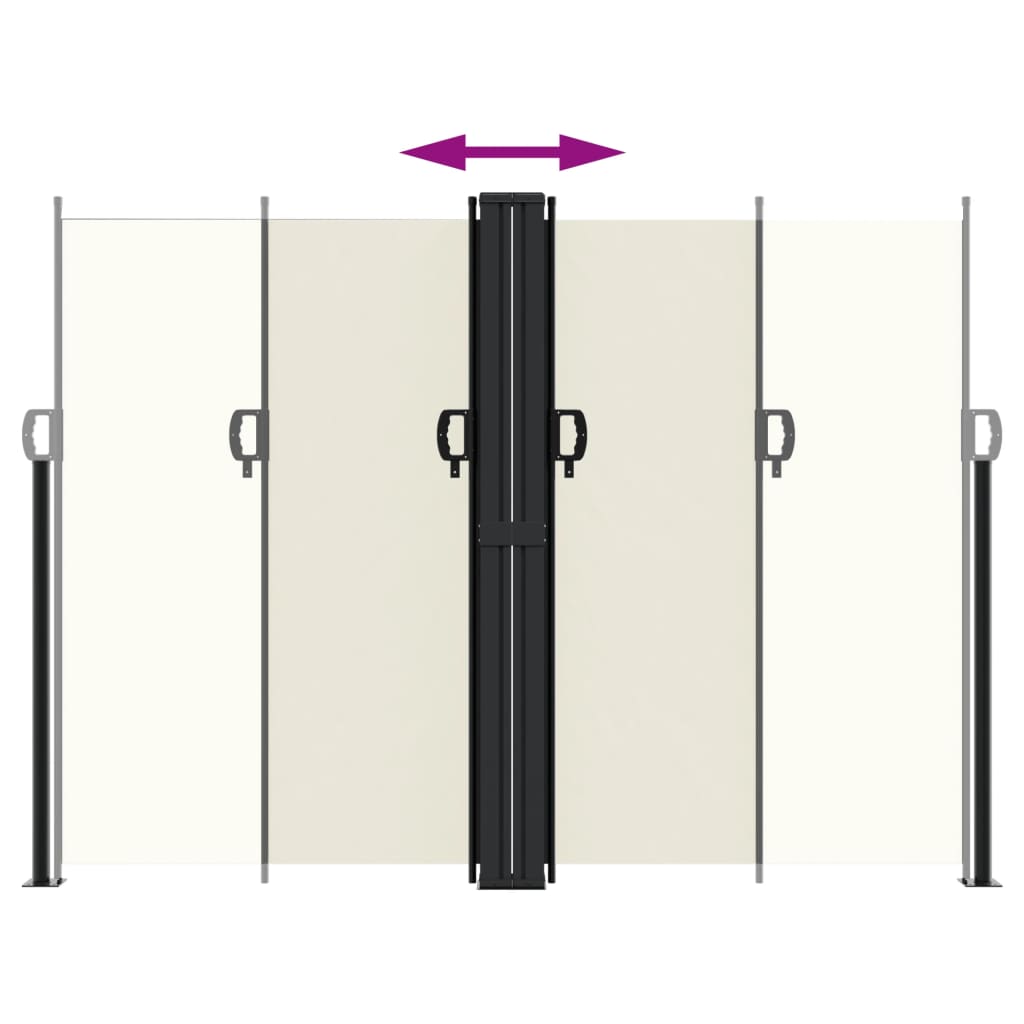 vidaXL Copertină laterală retractabilă, crem, 180x1000 cm