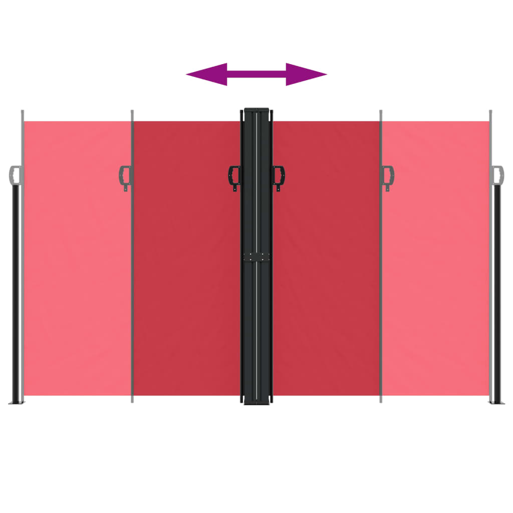 vidaXL Copertină laterală retractabilă, roșu, 200x1000 cm