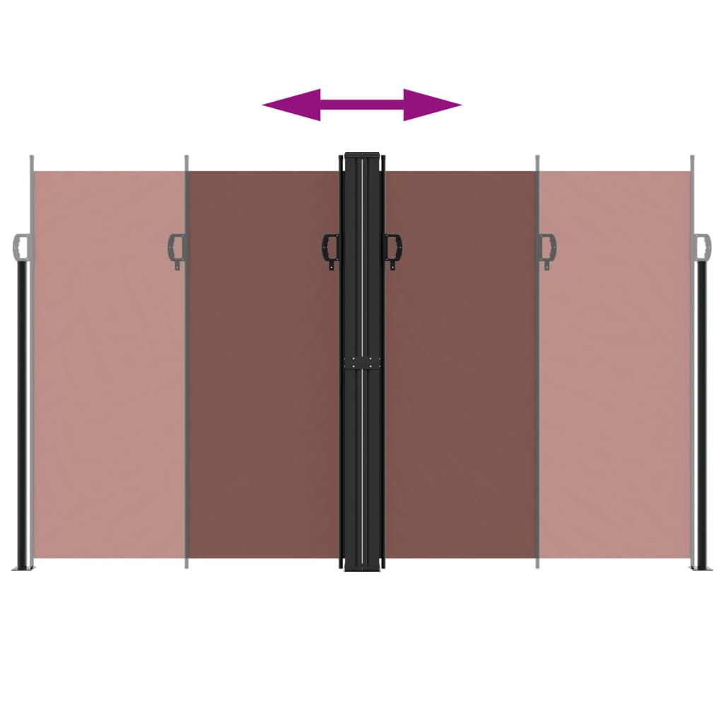 vidaXL Copertină laterală retractabilă, maro, 200x1000 cm