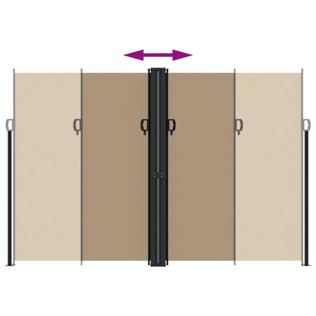 vidaXL Copertină laterală retractabilă, taupe, 220x1000 cm