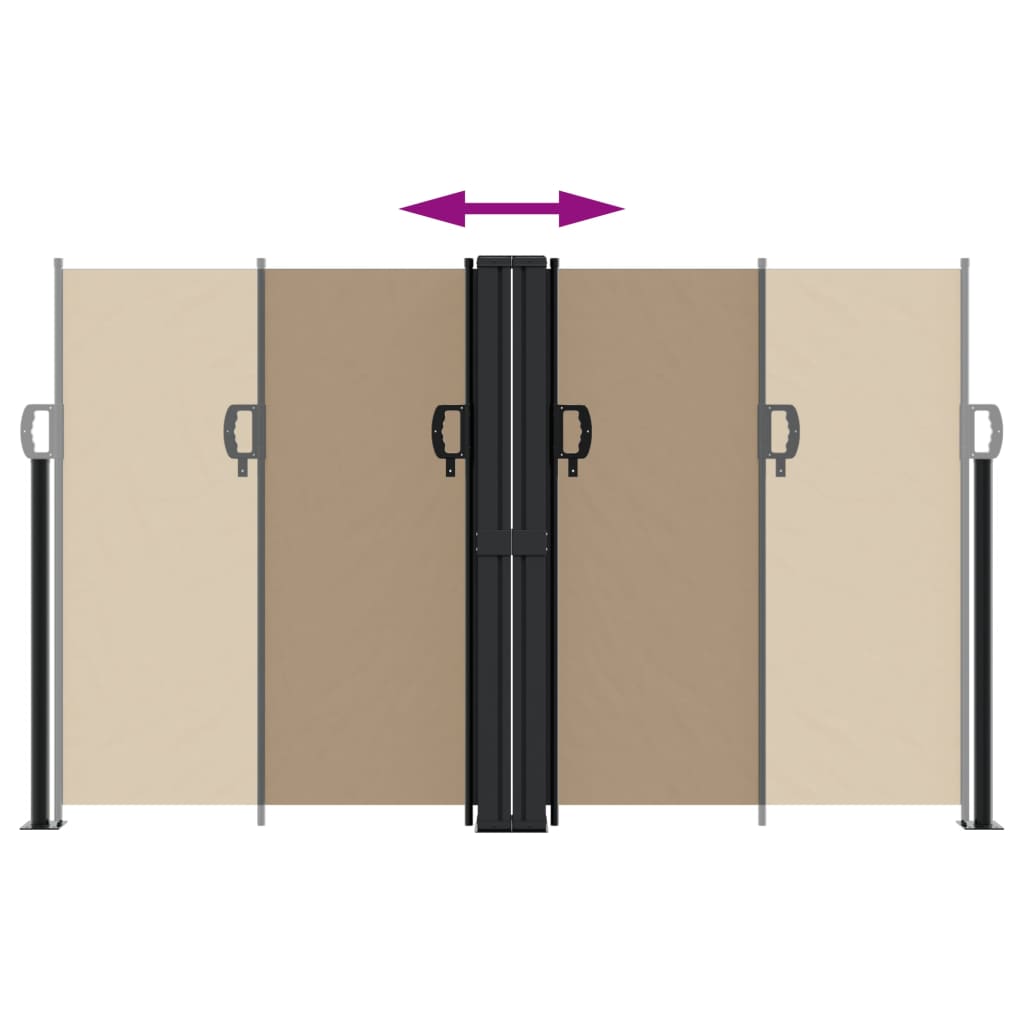 vidaXL Copertină laterală retractabilă, taupe, 140x1200 cm