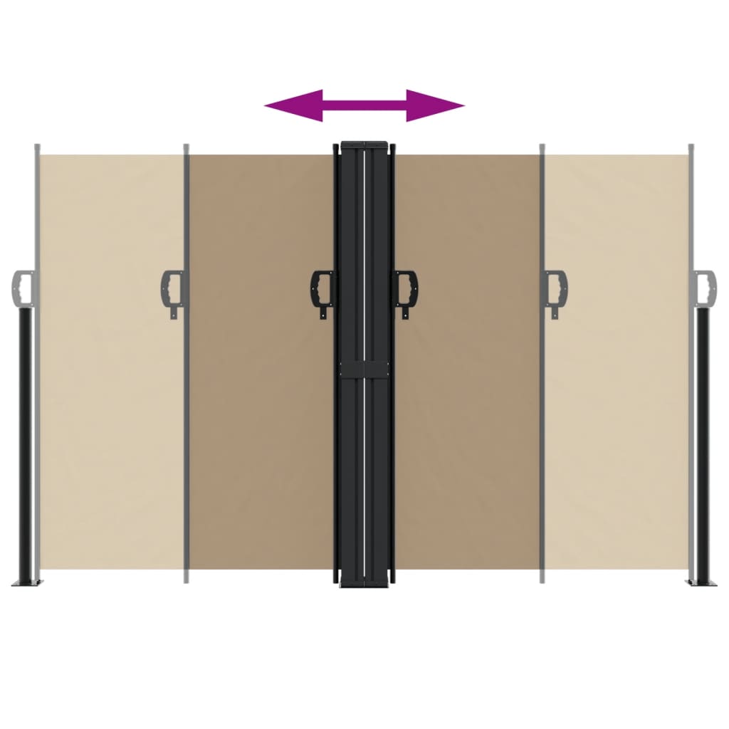 vidaXL Copertină laterală retractabilă, taupe, 160x1200 cm