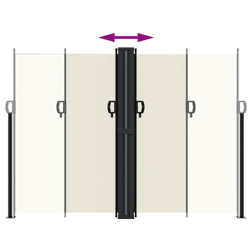 vidaXL Copertină laterală retractabilă, crem, 180x1200 cm