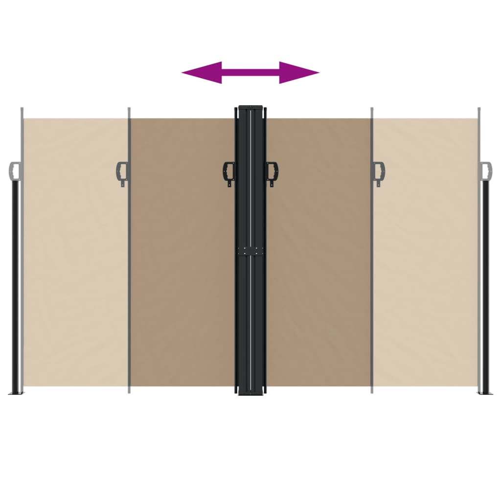 vidaXL Copertină laterală retractabilă, taupe, 200x1200 cm