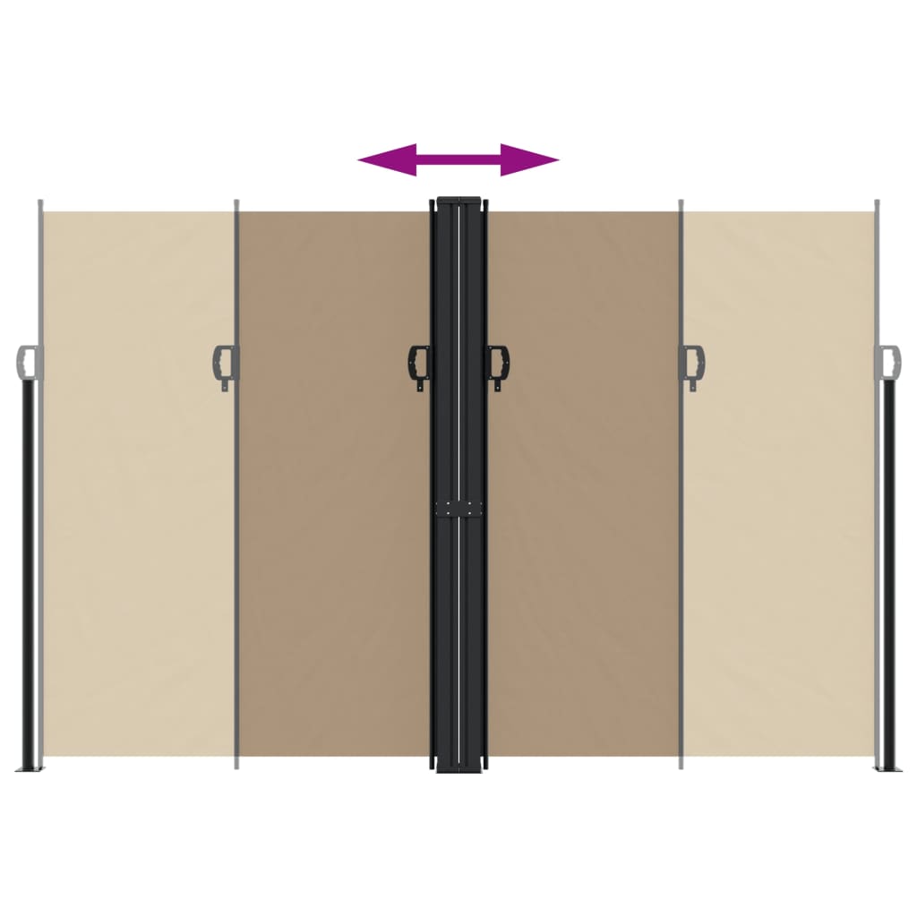 vidaXL Copertină laterală retractabilă, taupe, 220x1200 cm