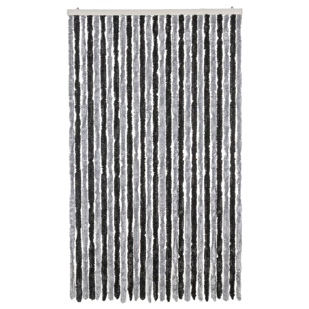 vidaXL Perdea pentru insecte, gri și negru, 118x220 cm, chenille vidaXL Perdea pentru insecte, gri și negru, 118x220 cm, chenille