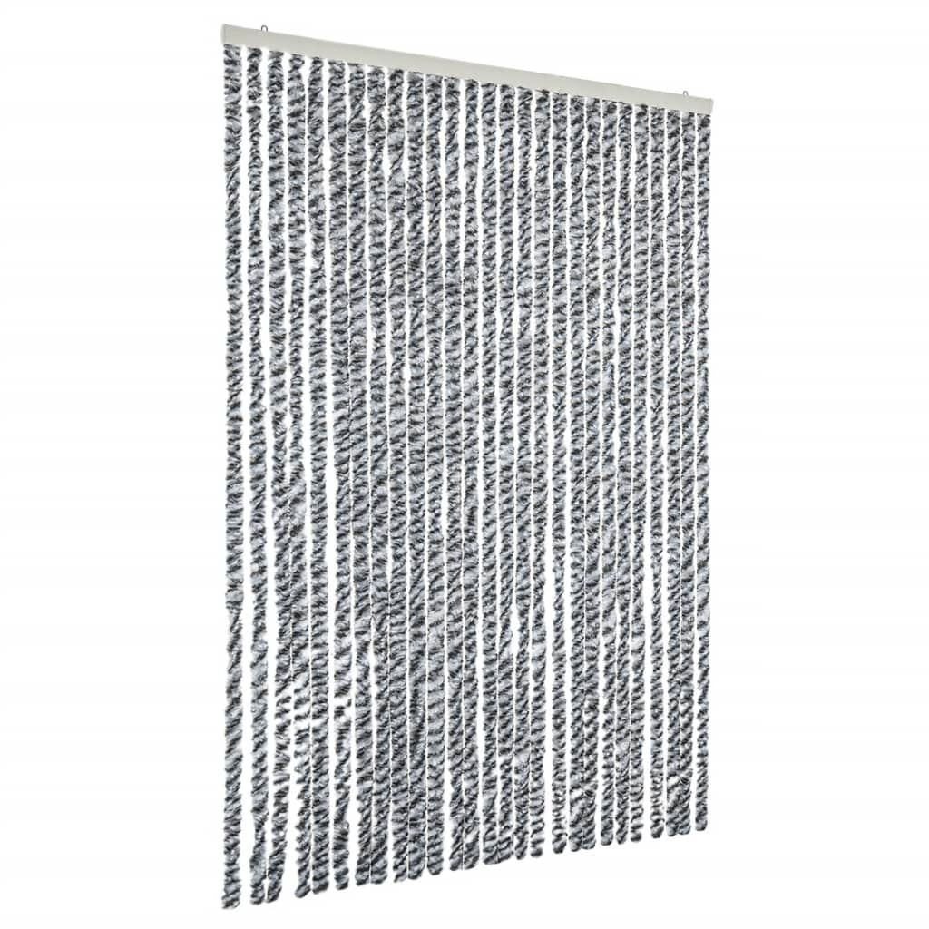 vidaXL Perdele pentru insecte, gri și alb/negru, 118x220 cm, chenille vidaXL Perdele pentru insecte, gri și alb/negru, 118x220 cm, chenille