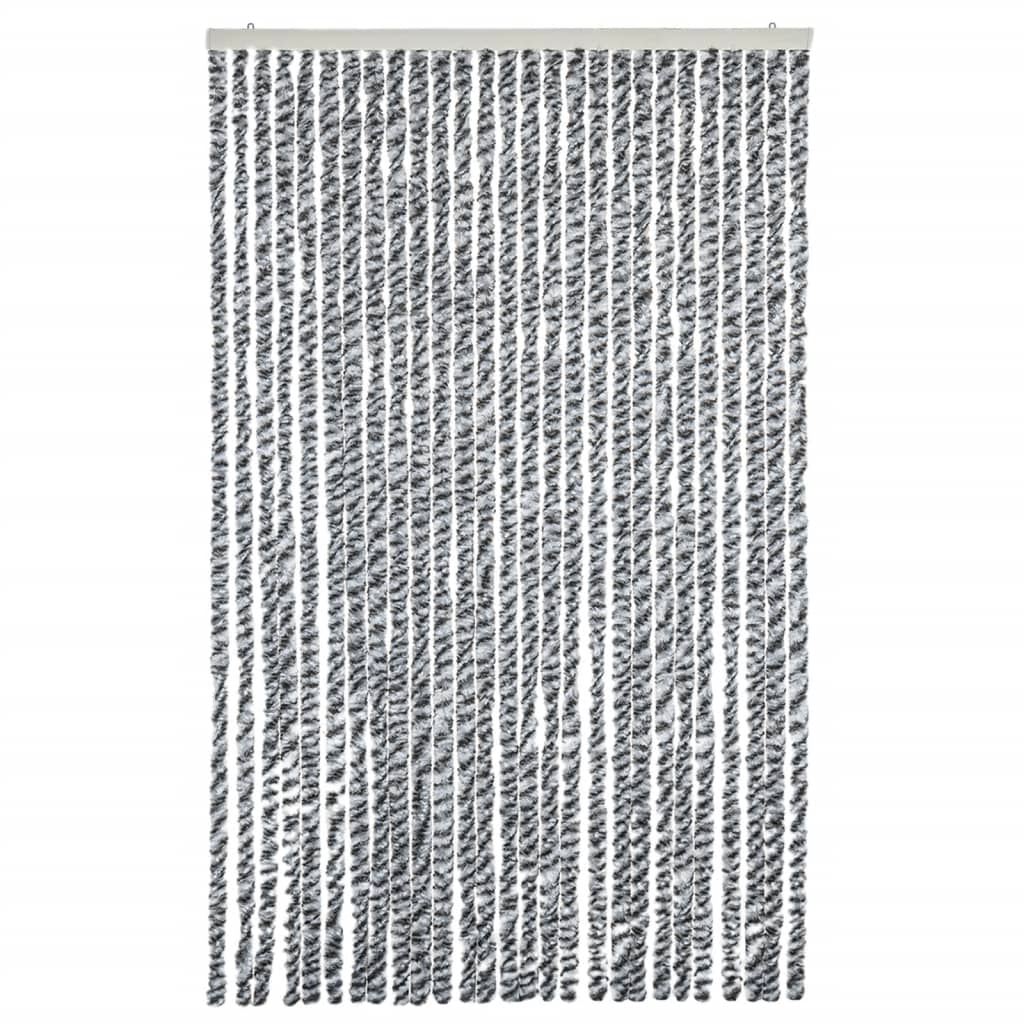 vidaXL Perdele pentru insecte, gri și alb/negru, 118x220 cm, chenille vidaXL Perdele pentru insecte, gri și alb/negru, 118x220 cm, chenille