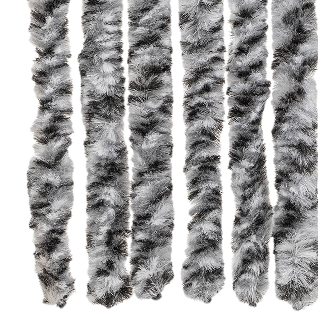 vidaXL Perdele pentru insecte, gri și alb/negru, 118x220 cm, chenille vidaXL Perdele pentru insecte, gri și alb/negru, 118x220 cm, chenille