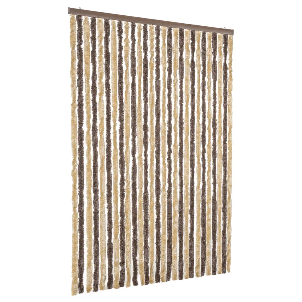 vidaXL Perdea pentru insecte, maro închis și bej, 118x220 cm, chenille vidaXL Perdea pentru insecte, maro închis și bej, 118x220 cm, chenille