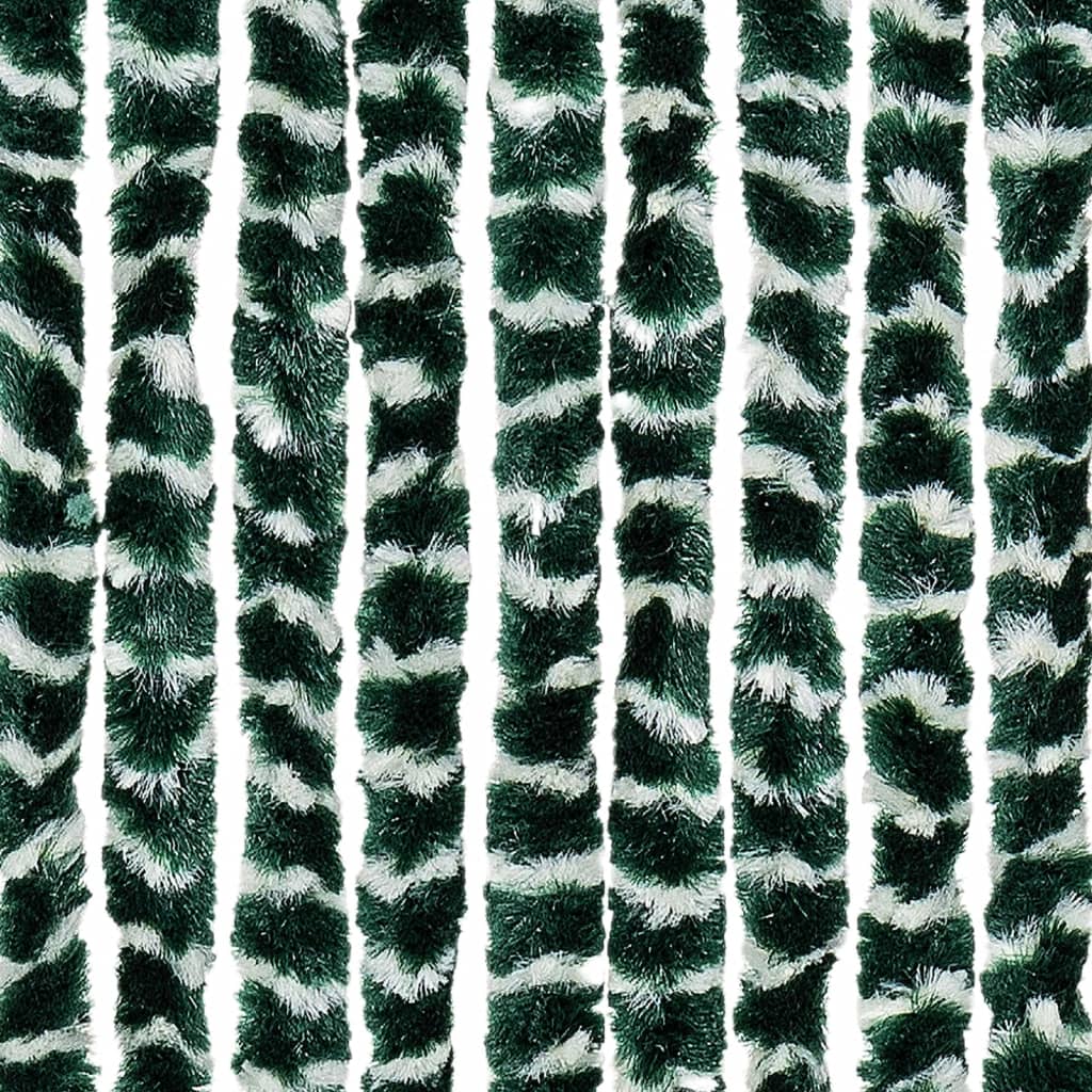 vidaXL Perdea pentru insecte, verde și alb, 118x220 cm, chenille vidaXL Perdea pentru insecte, verde și alb, 118x220 cm, chenille