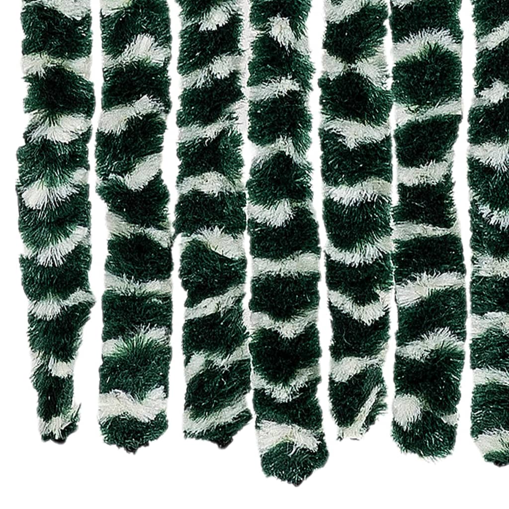 vidaXL Perdea pentru insecte, verde și alb, 118x220 cm, chenille vidaXL Perdea pentru insecte, verde și alb, 118x220 cm, chenille