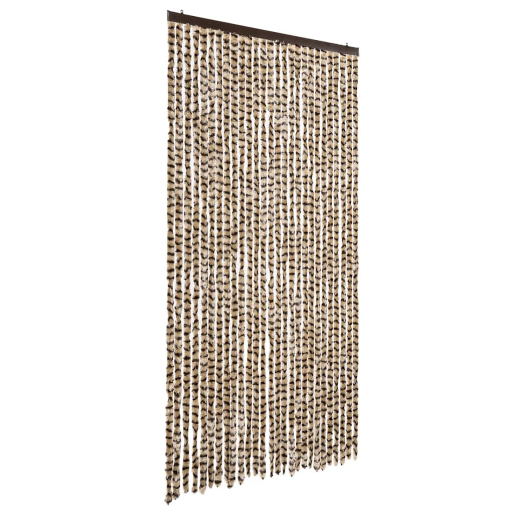 vidaXL Perdea pentru insecte, bej și maro, 118x220 cm, chenille vidaXL Perdea pentru insecte, bej și maro, 118x220 cm, chenille
