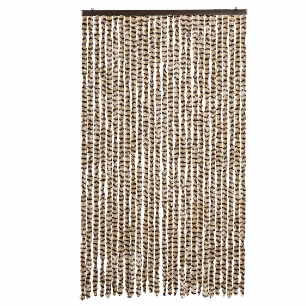 vidaXL Perdea pentru insecte, bej și maro, 118x220 cm, chenille vidaXL Perdea pentru insecte, bej și maro, 118x220 cm, chenille