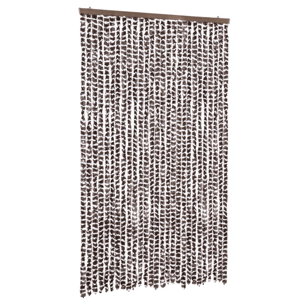 vidaXL Perdea pentru insecte, maro și alb, 118x220 cm, chenille vidaXL Perdea pentru insecte, maro și alb, 118x220 cm, chenille