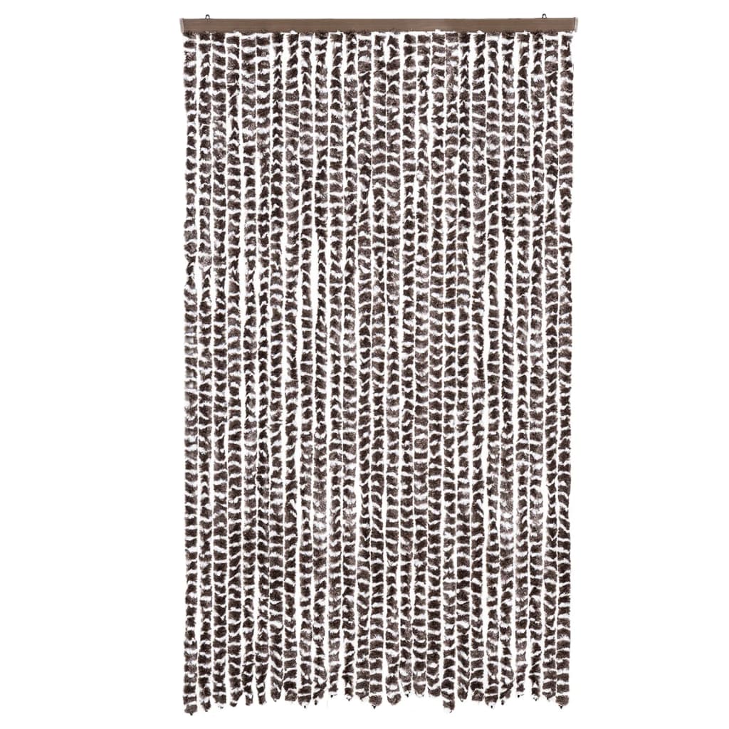 vidaXL Perdea pentru insecte, maro și alb, 118x220 cm, chenille vidaXL Perdea pentru insecte, maro și alb, 118x220 cm, chenille
