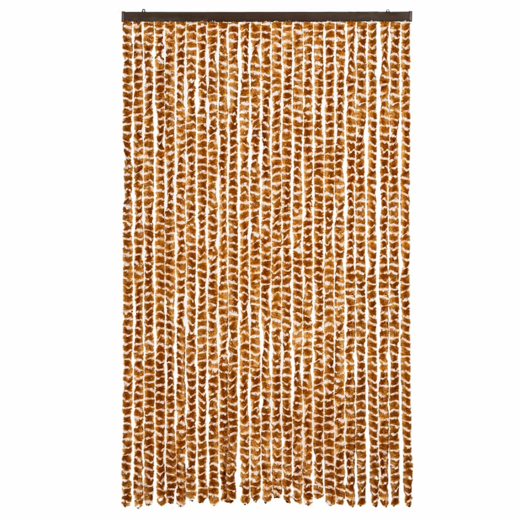 vidaXL Perdea pentru insecte, ocru și alb, 118x220 cm, chenille vidaXL Perdea pentru insecte, ocru și alb, 118x220 cm, chenille
