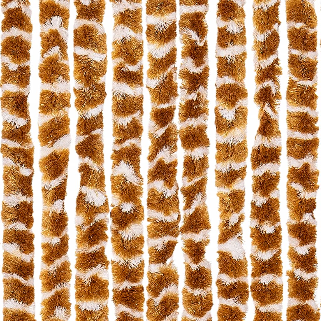vidaXL Perdea pentru insecte, ocru și alb, 118x220 cm, chenille vidaXL Perdea pentru insecte, ocru și alb, 118x220 cm, chenille