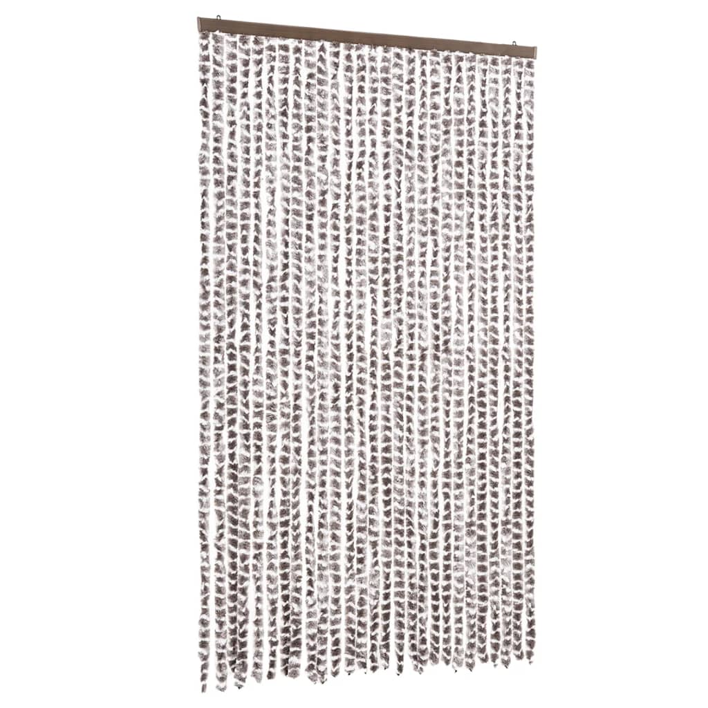 vidaXL Perdea pentru insecte, gri taupe și alb, 118x220 cm, chenille vidaXL Perdea pentru insecte, gri taupe și alb, 118x220 cm, chenille