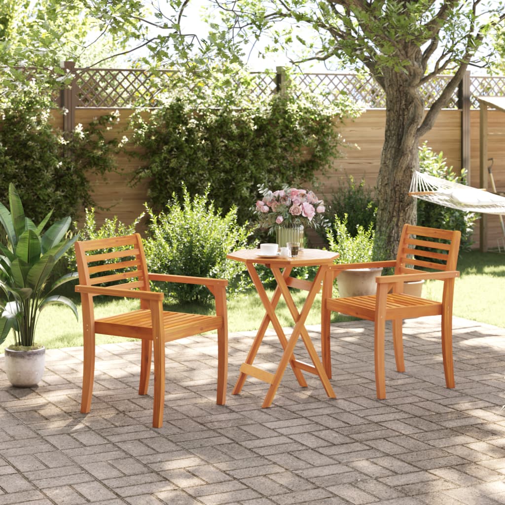 vidaXL Masă de grădină pliabilă, Ø60x75 cm, lemn masiv acacia vidaXL Masă de grădină pliabilă, Ø60x75 cm, lemn masiv acacia