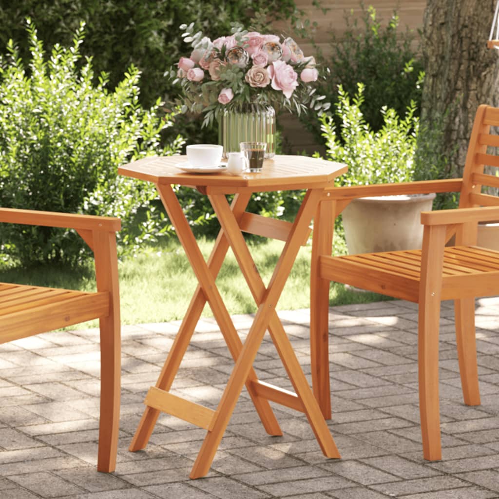vidaXL Masă de grădină pliabilă, Ø60x75 cm, lemn masiv acacia vidaXL Masă de grădină pliabilă, Ø60x75 cm, lemn masiv acacia