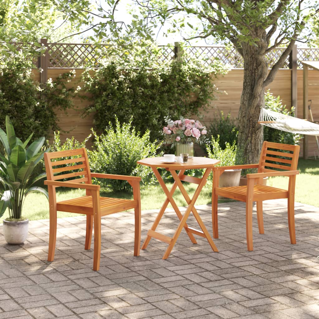 vidaXL Masă de grădină pliabilă, Ø70x75 cm, lemn masiv acacia vidaXL Masă de grădină pliabilă, Ø70x75 cm, lemn masiv acacia