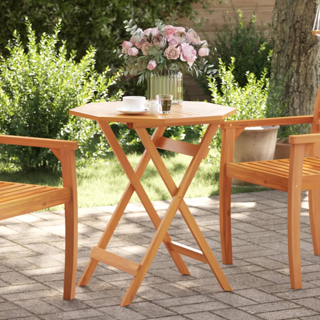 vidaXL Masă de grădină pliabilă, Ø70x75 cm, lemn masiv acacia vidaXL Masă de grădină pliabilă, Ø70x75 cm, lemn masiv acacia