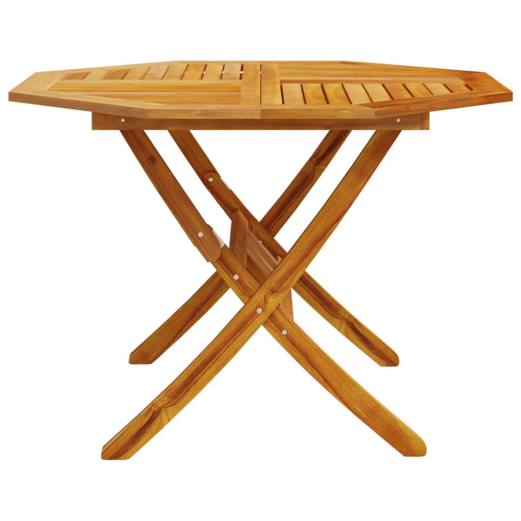 vidaXL Masă de grădină pliabilă, Ø110x75 cm, lemn masiv acacia