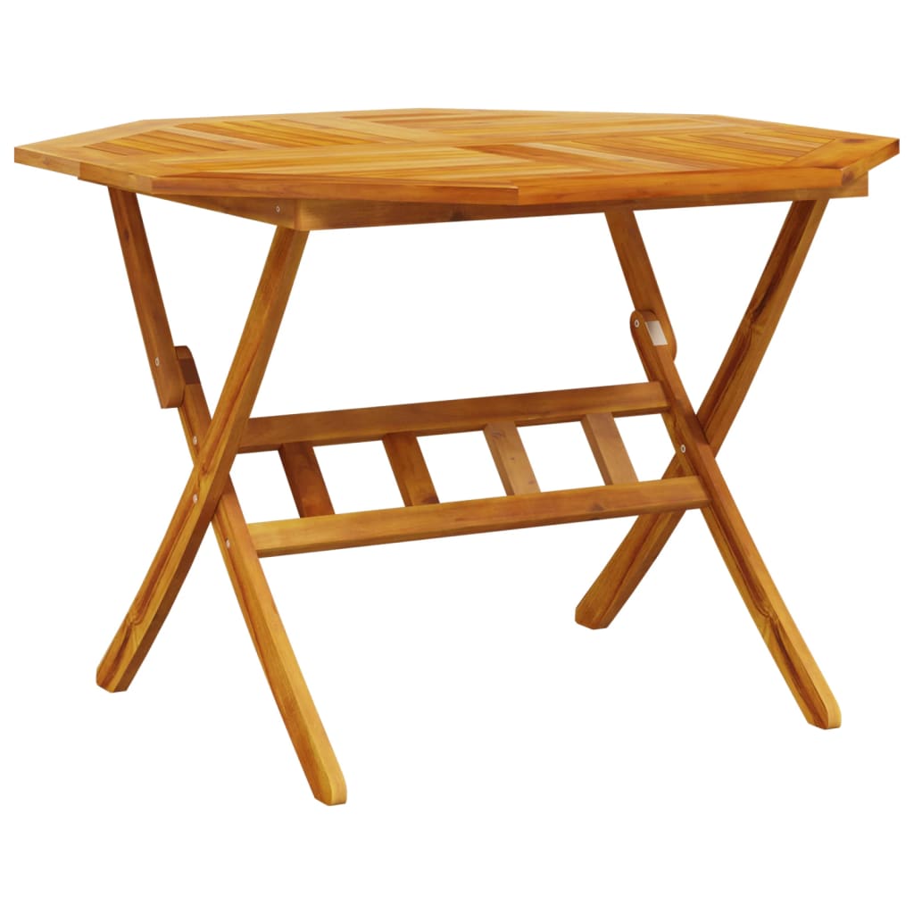 vidaXL Masă de grădină pliabilă, Ø110x75 cm, lemn masiv acacia