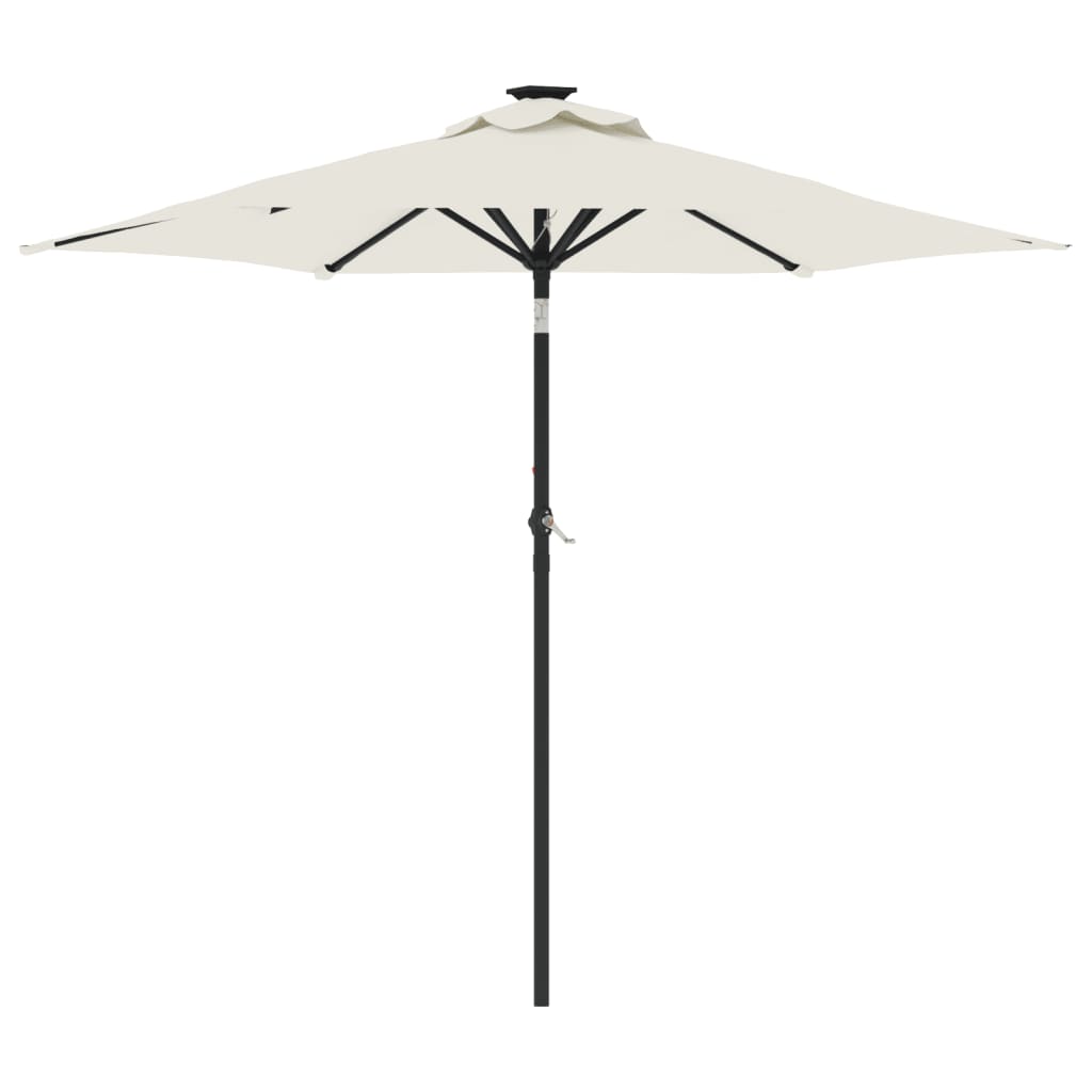 vidaXL Umbrelă soare de grădină stâlp din oțel, alb, 225x225x212 cm