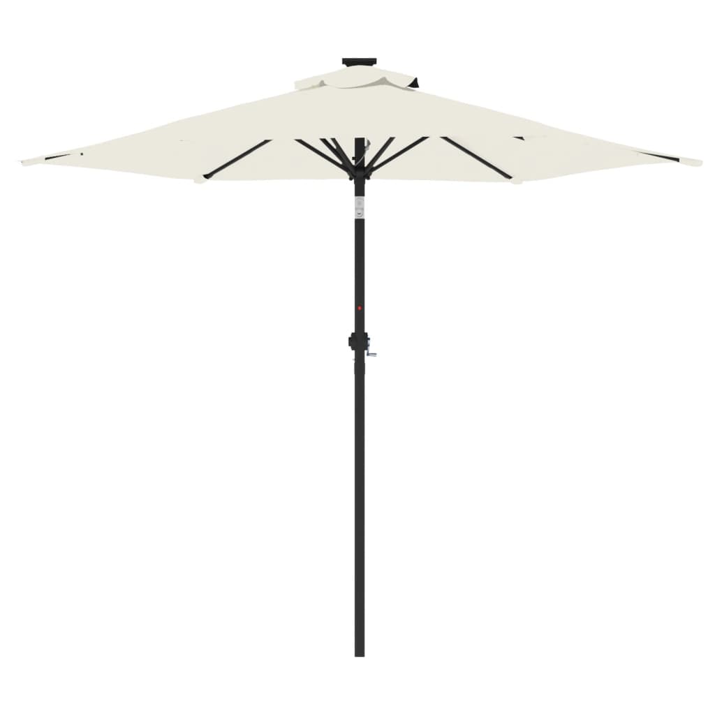 vidaXL Umbrelă soare de grădină stâlp din oțel, alb, 225x225x212 cm