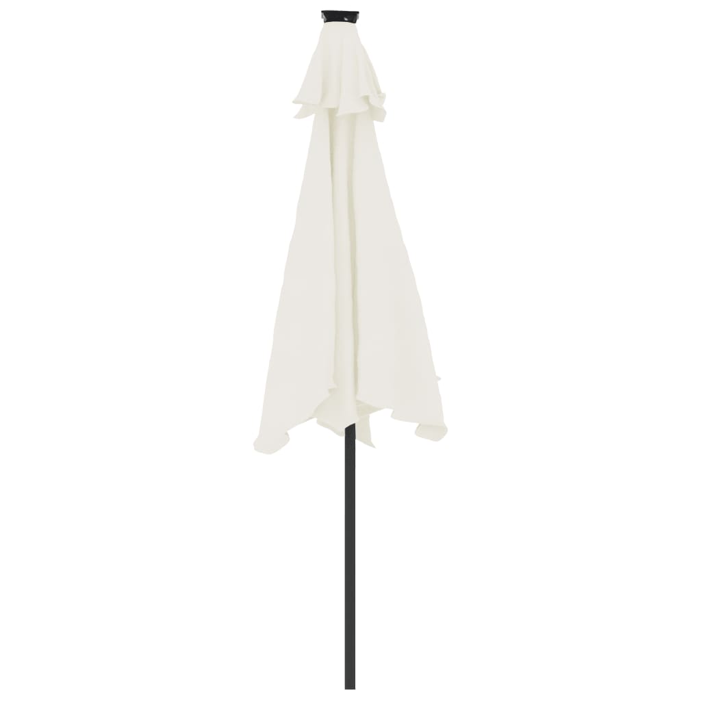 vidaXL Umbrelă soare de grădină stâlp din oțel, alb, 225x225x212 cm