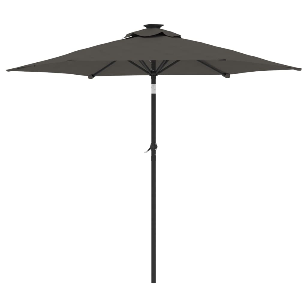 vidaXL Umbrelă soare de grădină stâlp din oțel antracit 225x225x212 cm vidaXL Umbrelă soare de grădină stâlp din oțel antracit 225x225x212 cm