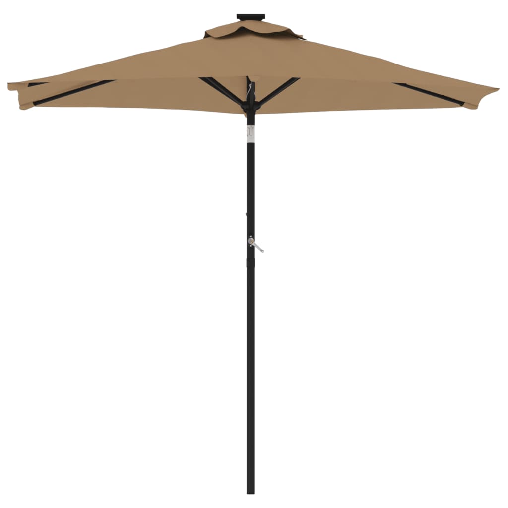 vidaXL Umbrelă soare de grădină stâlp din oțel, taupe, 225x225x212 cm vidaXL Umbrelă soare de grădină stâlp din oțel, taupe, 225x225x212 cm