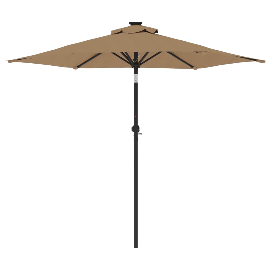 vidaXL Umbrelă soare de grădină stâlp din oțel, taupe, 225x225x212 cm vidaXL Umbrelă soare de grădină stâlp din oțel, taupe, 225x225x212 cm