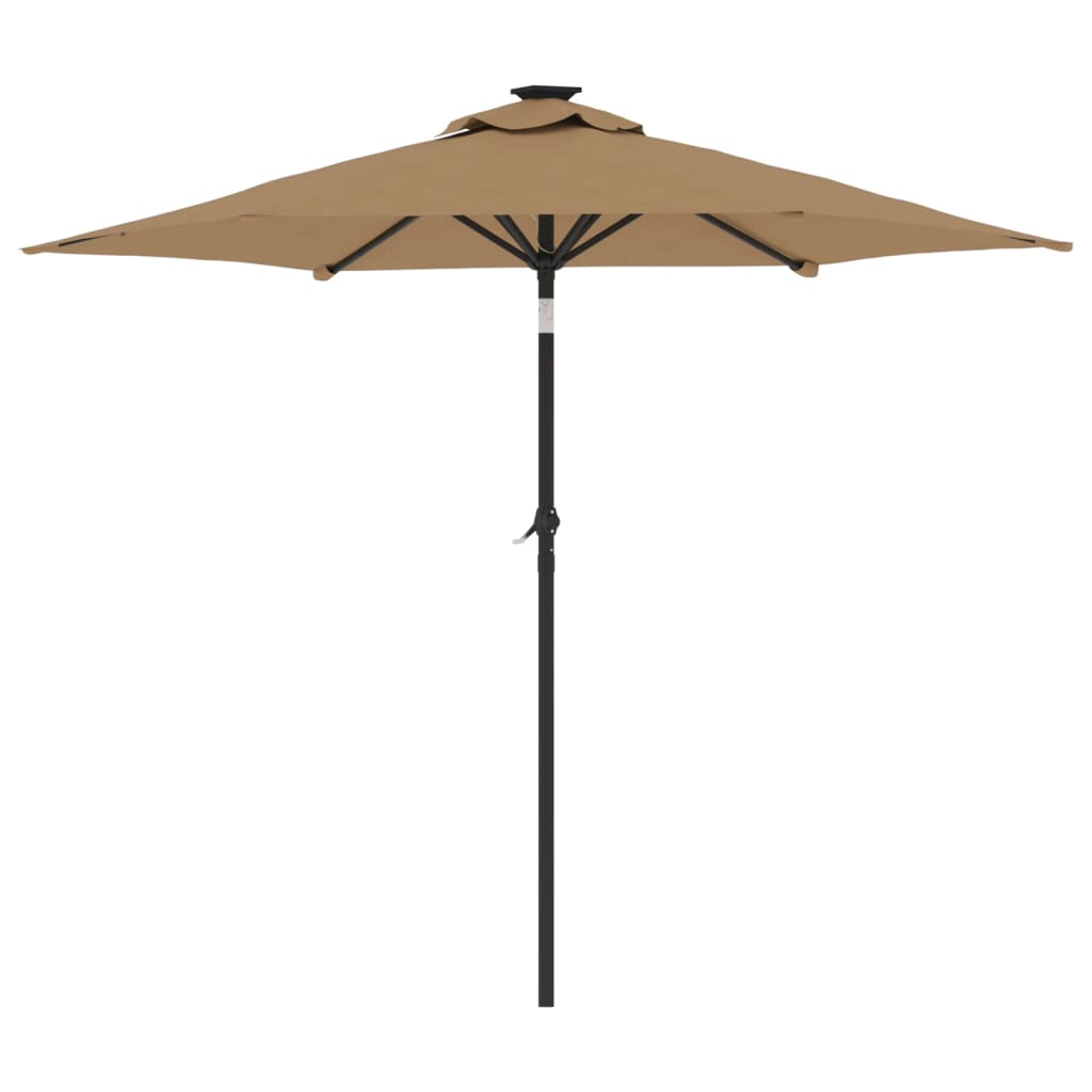 vidaXL Umbrelă soare de grădină stâlp din oțel, taupe, 225x225x212 cm vidaXL Umbrelă soare de grădină stâlp din oțel, taupe, 225x225x212 cm