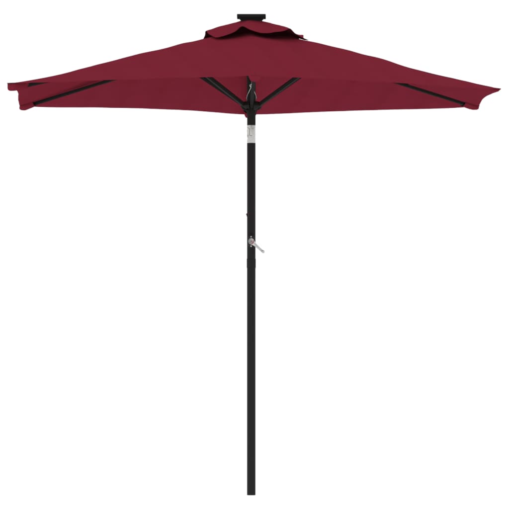 vidaXL Umbrelă soare grădină stâlp din oțel roșu bordo 225x225x212 cm vidaXL Umbrelă soare grădină stâlp din oțel roșu bordo 225x225x212 cm