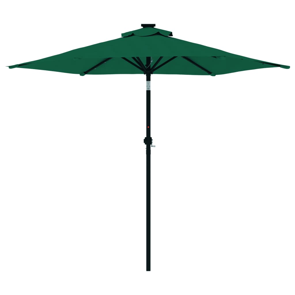 vidaXL Umbrelă soare de grădină stâlp din oțel/LED verde 225x225x212cm vidaXL Umbrelă soare de grădină stâlp din oțel/LED verde 225x225x212cm