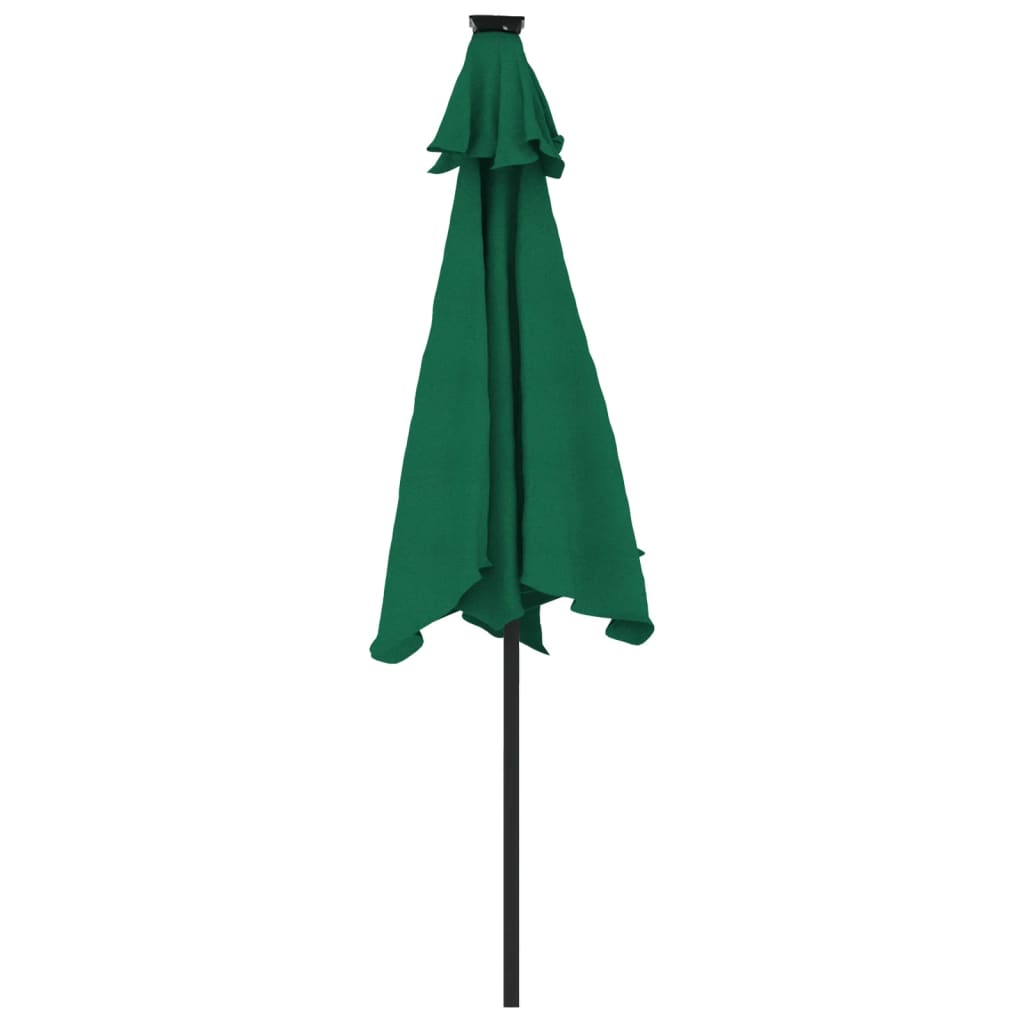 vidaXL Umbrelă soare de grădină stâlp din oțel/LED verde 225x225x212cm vidaXL Umbrelă soare de grădină stâlp din oțel/LED verde 225x225x212cm